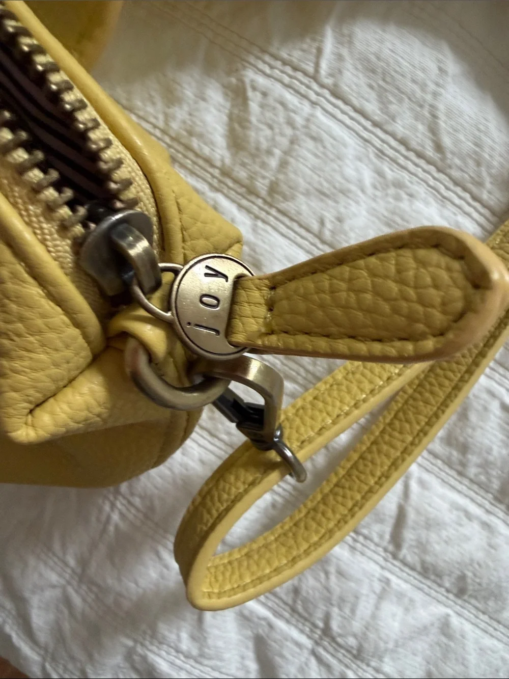 Yellow faux Leather Top-Handle Crossbody Bag